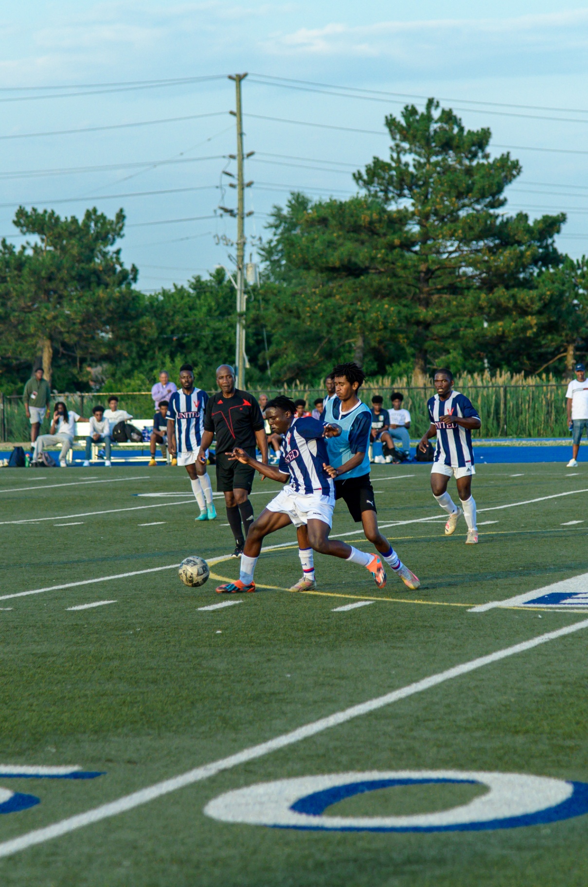 Shielding the ball from a defender