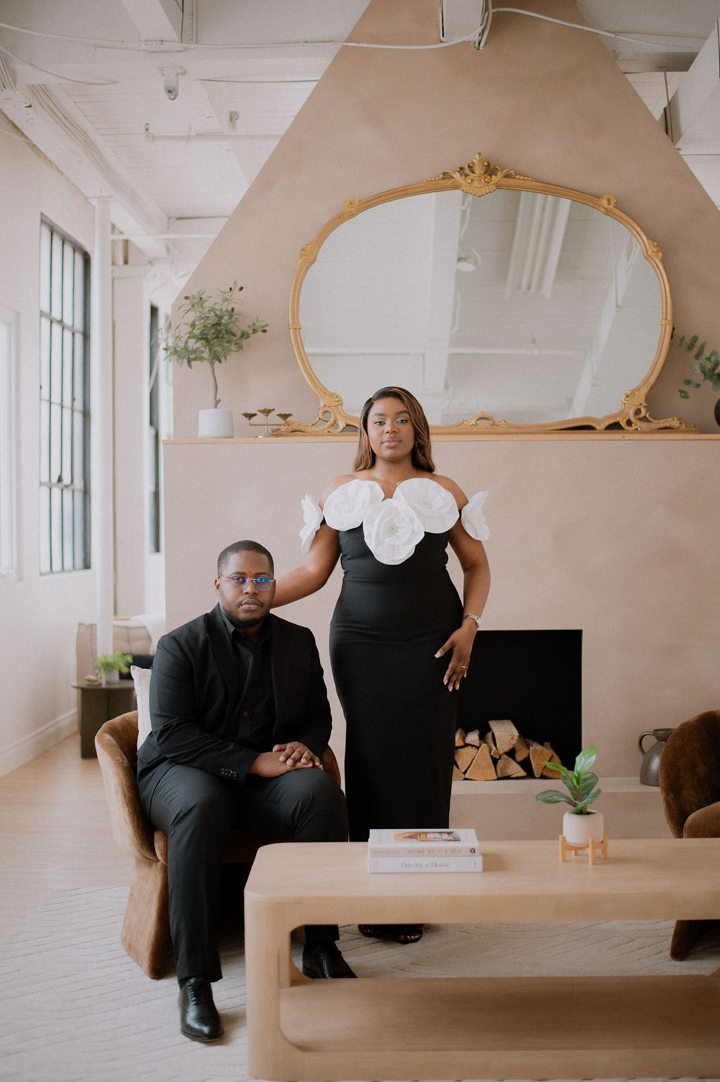 Editorial couple portrait in the studio