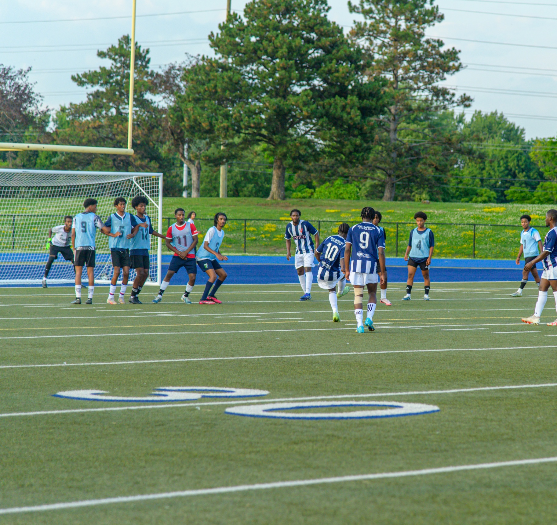 #10 stepping into a free kick against the wall