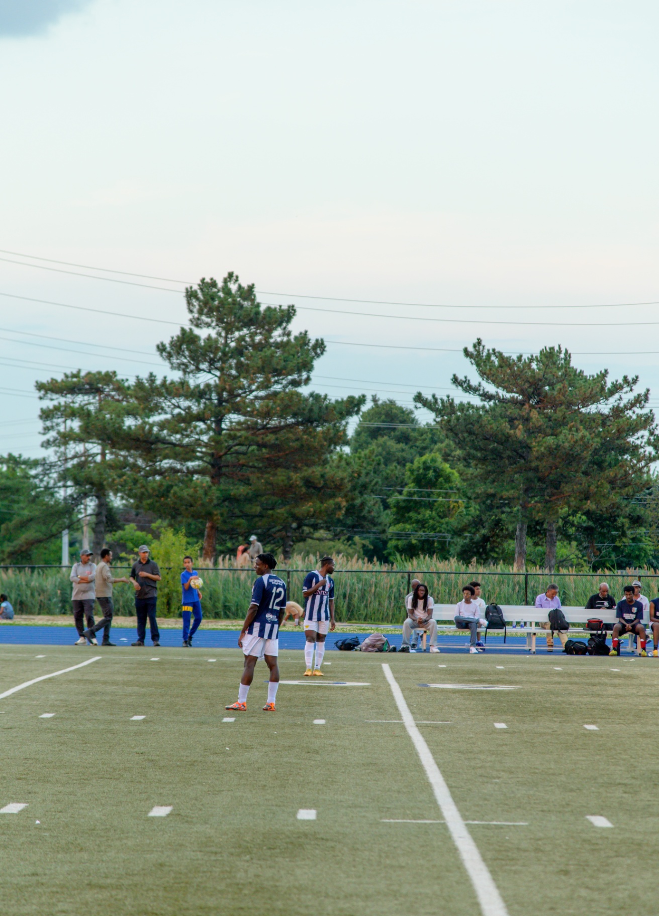 United FC players set up on the pitch