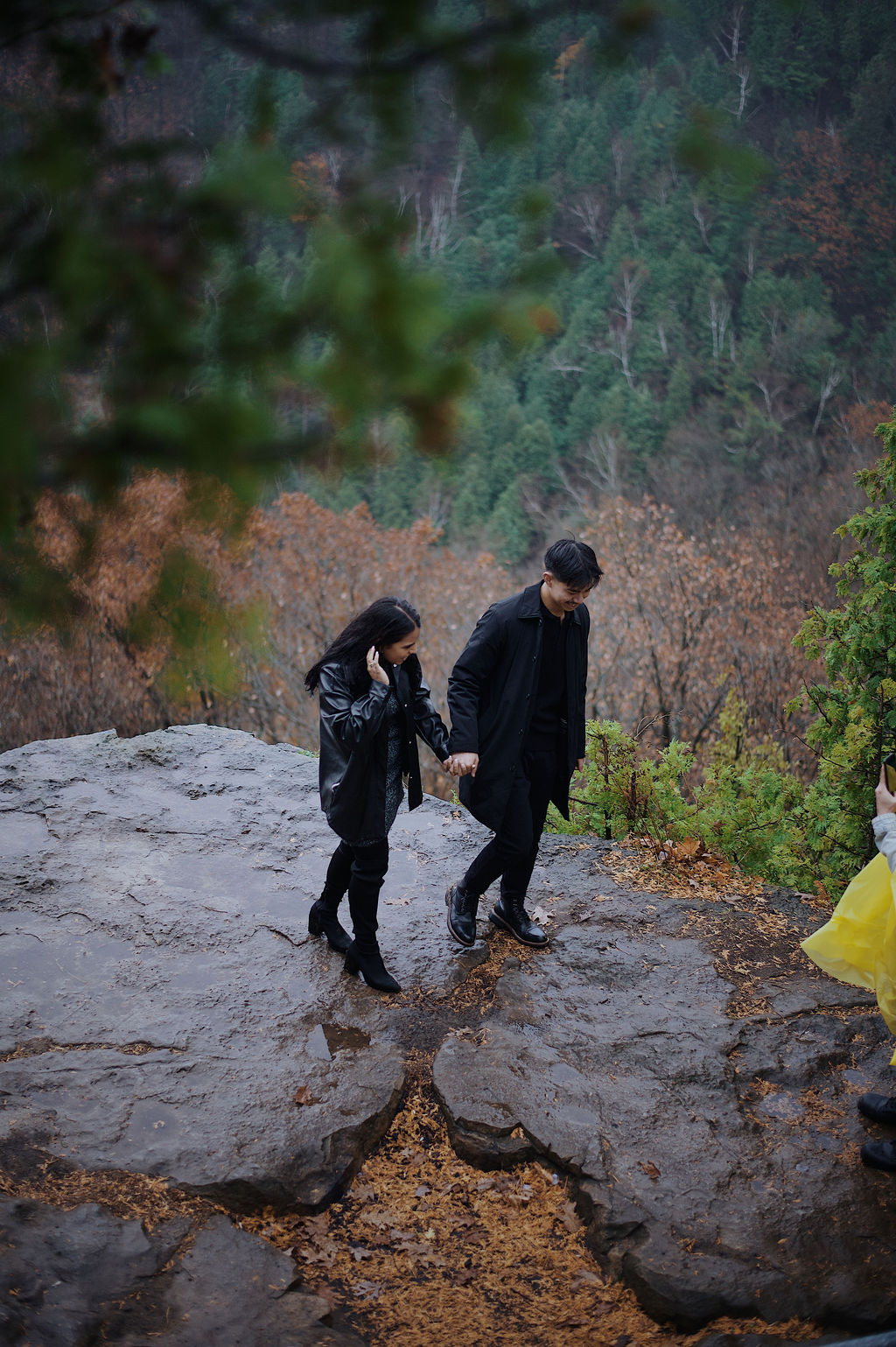Couple in the misty overlook